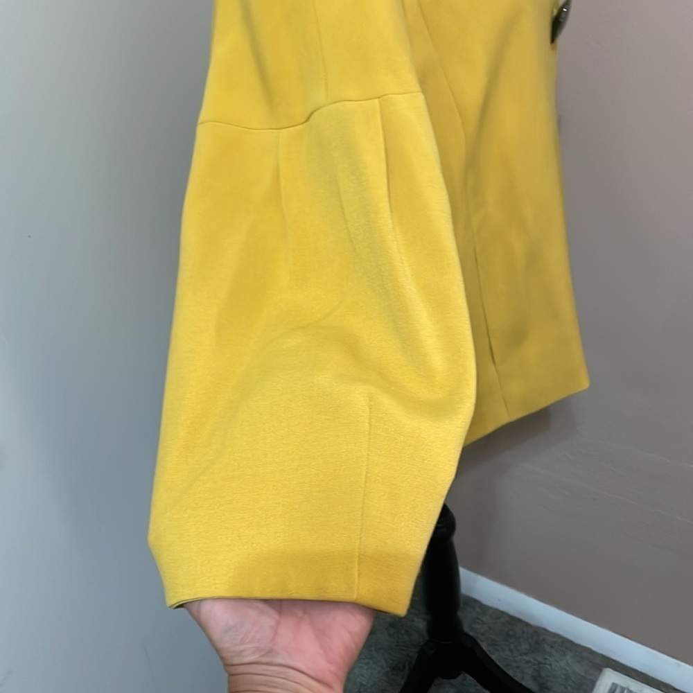 Margaret M Yellow Cape Jacket Modern Structured Design - Picture 5 of 12